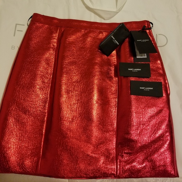 Saint Laurent lamé lamb skin skirt FINAL PRICE - Picture 6 of 8
